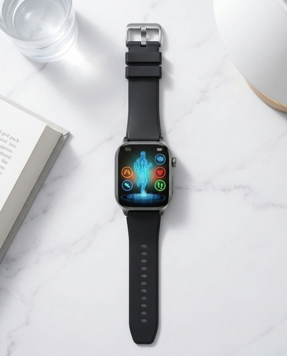 Health Smartwatch – ECG, Blood Pressure & Heart Rate Monitor