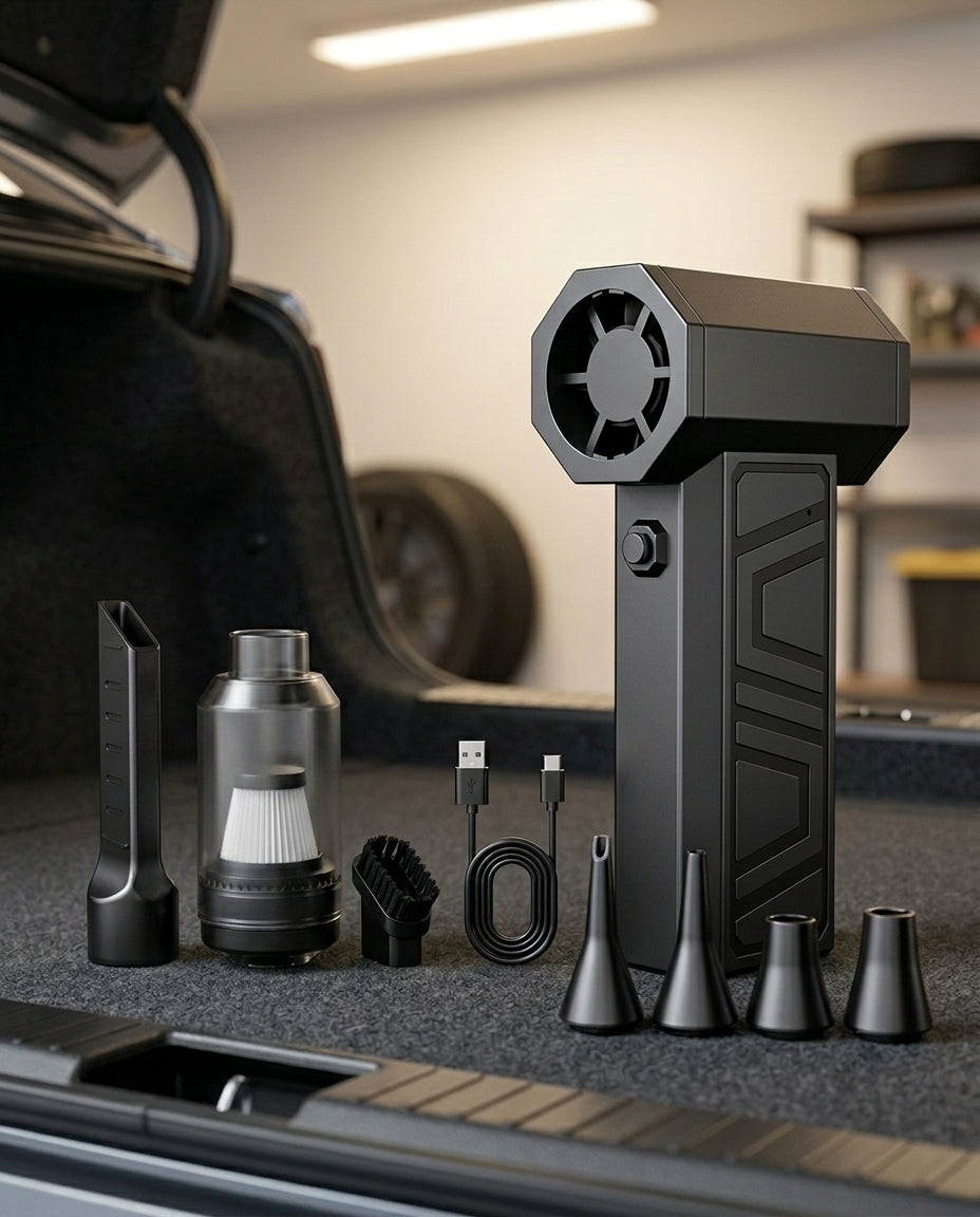 Mini Air Blower & Vacuum | 130,000 RPM Cordless Jet Fan