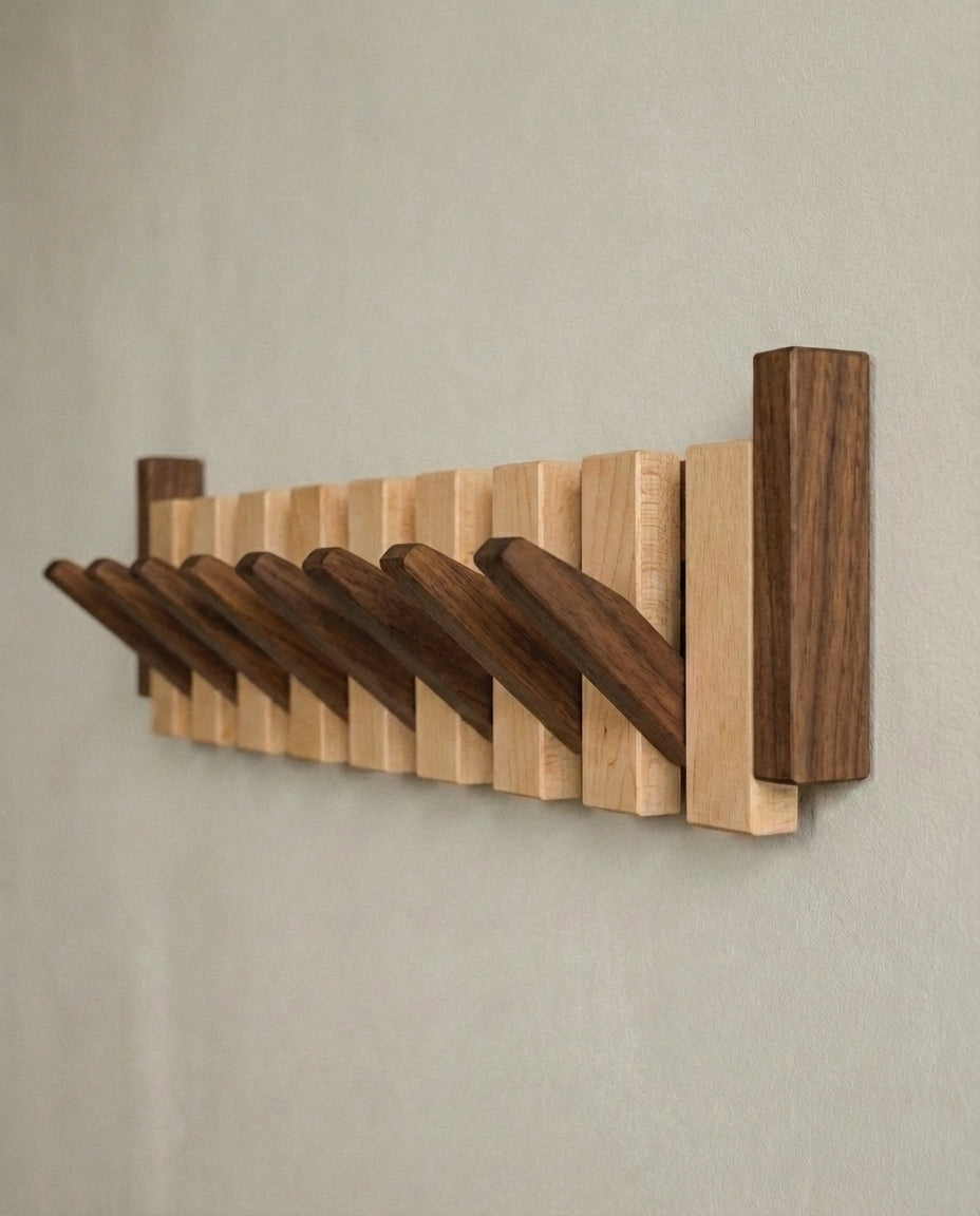Piano Key Coat Rack – Solid Wood Wall Hook | KeyHang