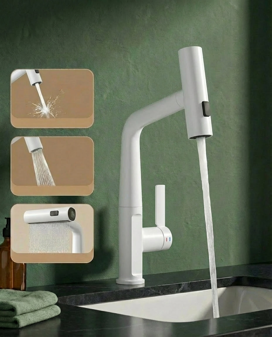 Smart Pull-Out Basin Tap with LED Temperature Display